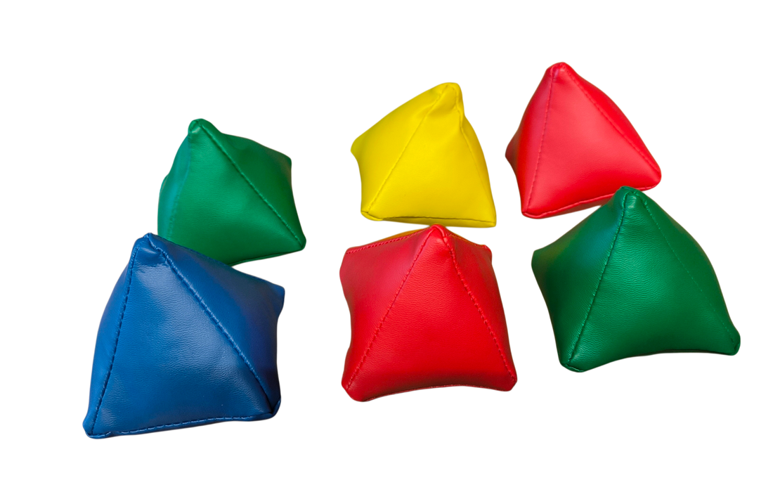 Odľahčená súprava pyramídových beanbag vrecúšok, 6 ks, 7 cm – VINEX 