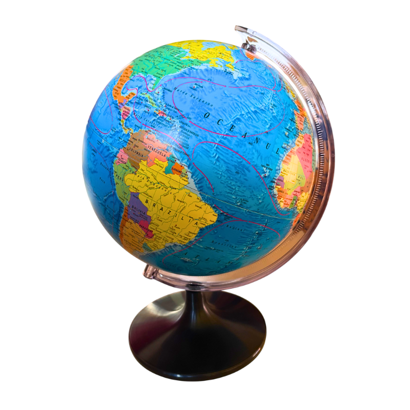 Rumunsky popísaný glóbus, 25 cm – politická mapa
