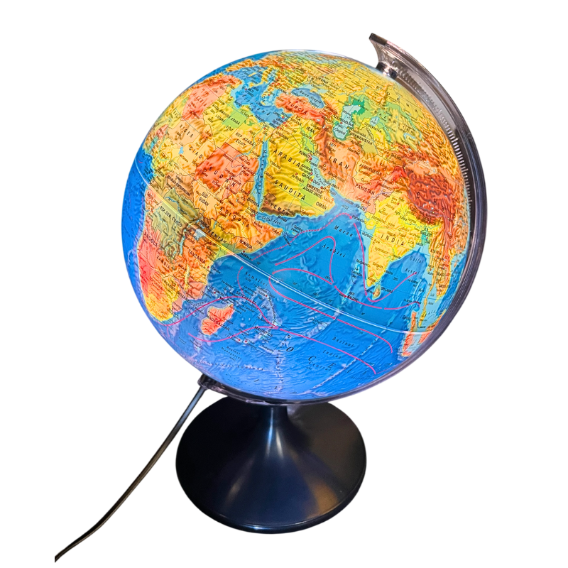 Rumunsky popísaný glóbus, 25 cm – podsvietený Duo