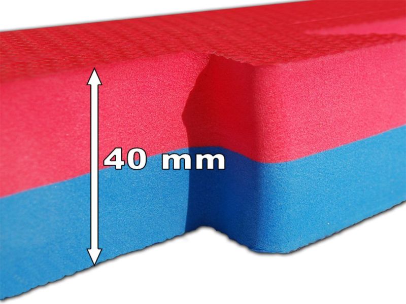 Puzzle tatami športová podložka 100x100x4 cm LEE červeno-modrá
