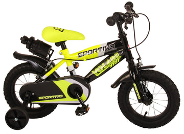 Volare Sportivo Neónovo Žltý Detsk Bicykel, 12 ", 95% Zmontovaný