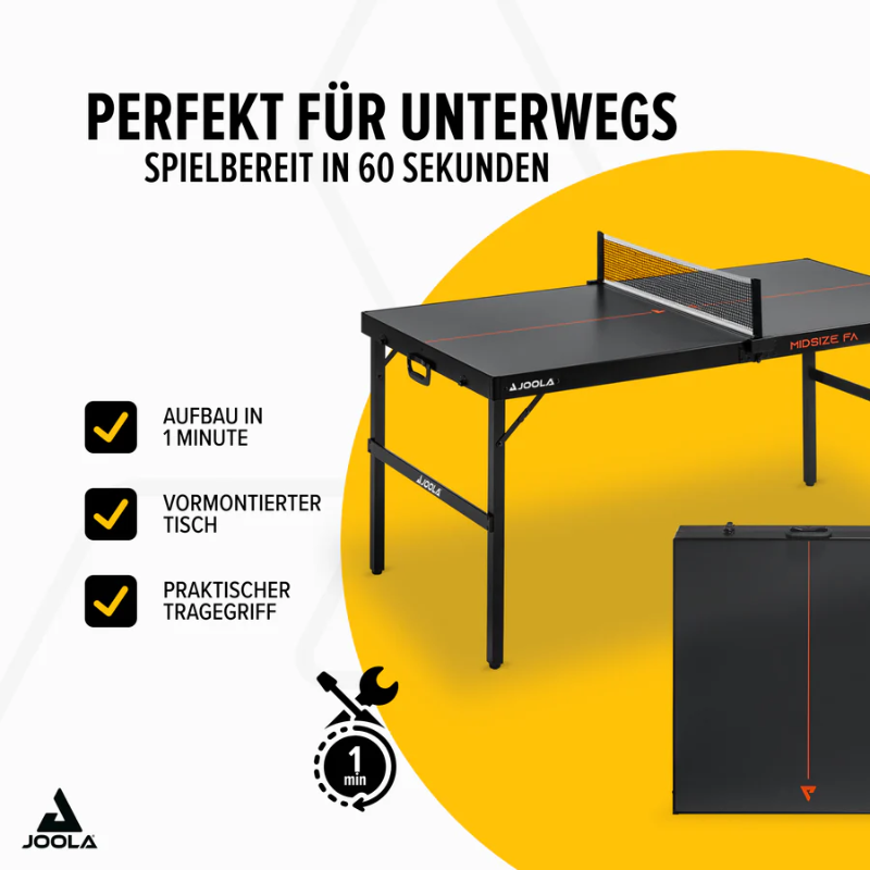 Skladací, prenosný pingpongový stôl so sieťkou - JOOLA MIDSIZE FA