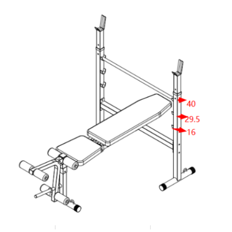 Multifunctional adjustable weight bench with leg developer – S-SPORT
