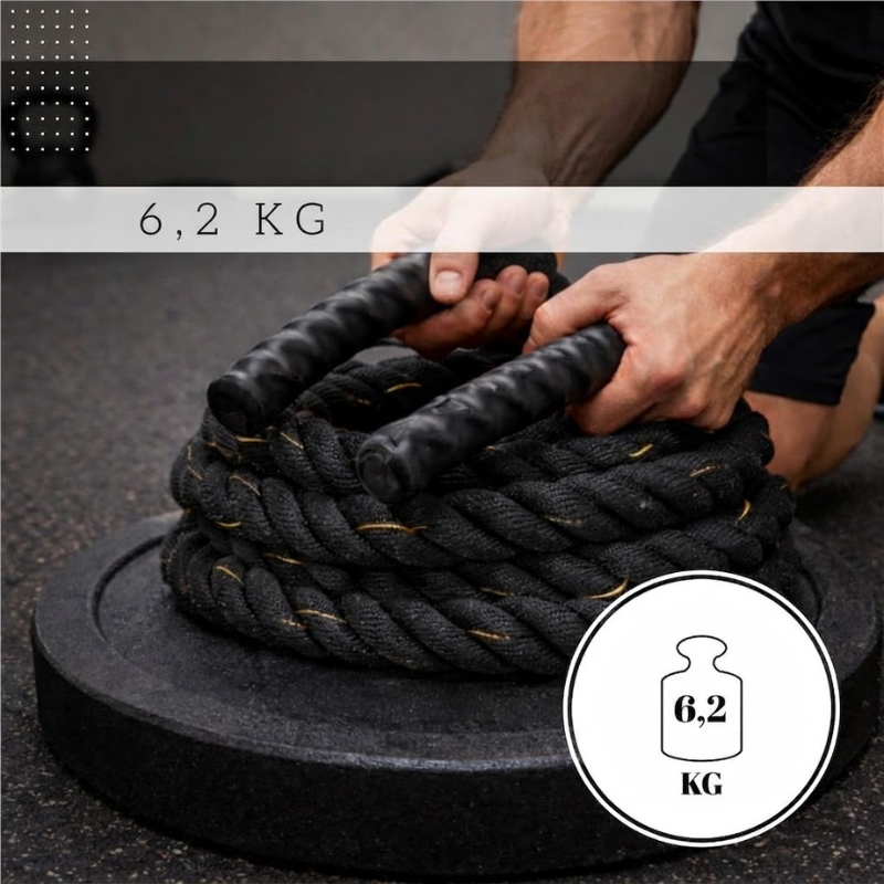 Posilňovacie lano Battle Rope na funkčný a silový tréning, 9 m - ACTIGET