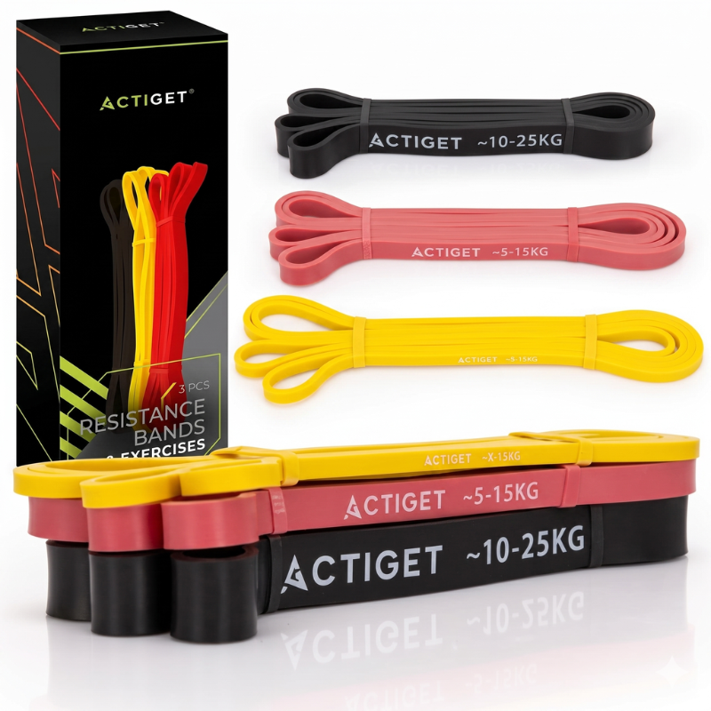 Sada 3 odporových pásov Power (Agility) Band / fitness slučiek - ACTIGET