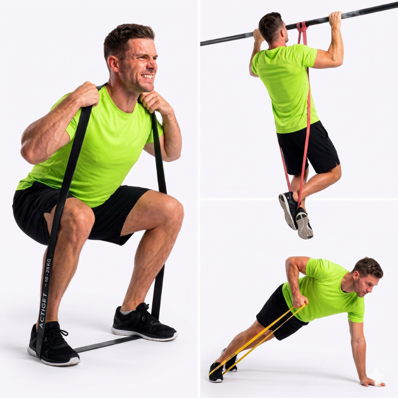 Sada 3 odporových pásov Power (Agility) Band / fitness slučiek - ACTIGET