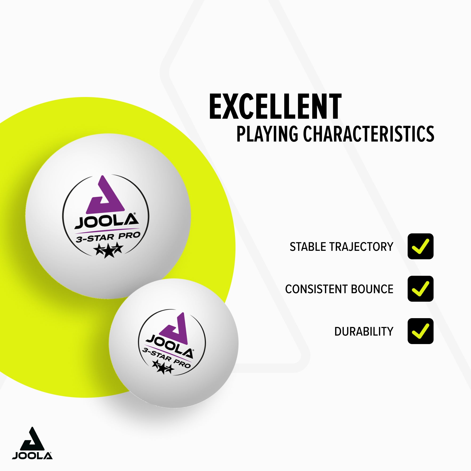Sada pingpongových loptičiek, 12 ks bielych – JOOLA 3-STAR PRO 40+