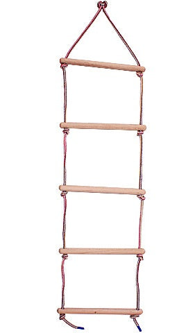 Lanový rebrík, drevený, prírodný, 5 stupňov S-SPORT