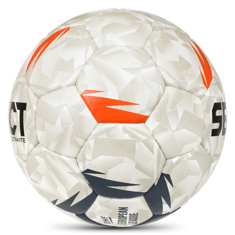 Súťažná hádzanárska lopta SELECT ULTIMATE EHF European League V26 White/Orange - veľkosť 2