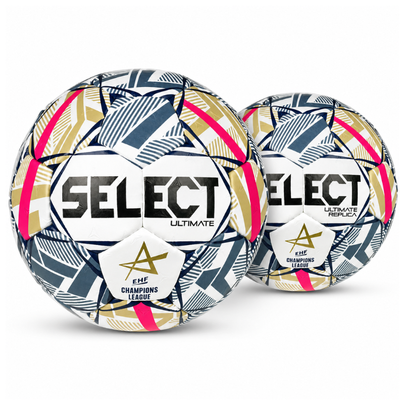 Hádzanárska lopta Select Ultimate EHF Champions League Replica V26 White/Blue - veľkosť 3