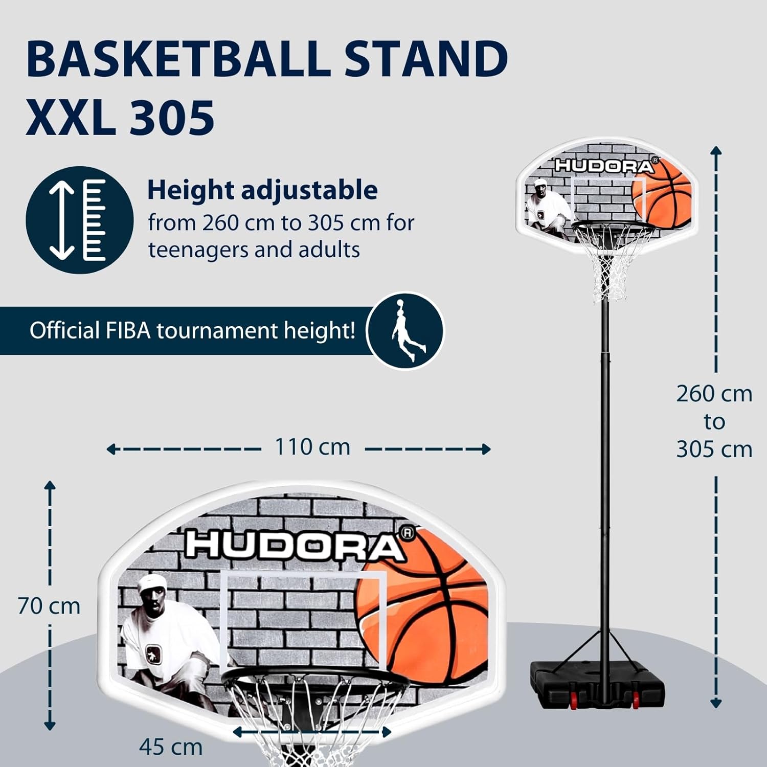 Basketbalový Stojan Hudora xxl 305