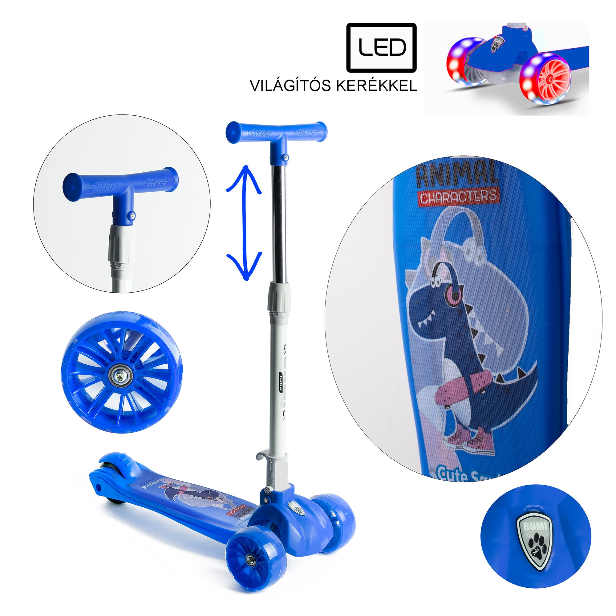 Trojkolesovské Skuer s Led Kolesami Bumi Blue