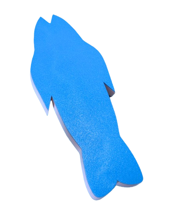Plavecká doska z polifoamu v tvare ryby, veľkosť S, 45x28x4 cm S-SPORT