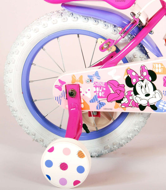 Detský bicykel Volare Disney Minnie Mouse, 14 palcov, s dvoma brzdami