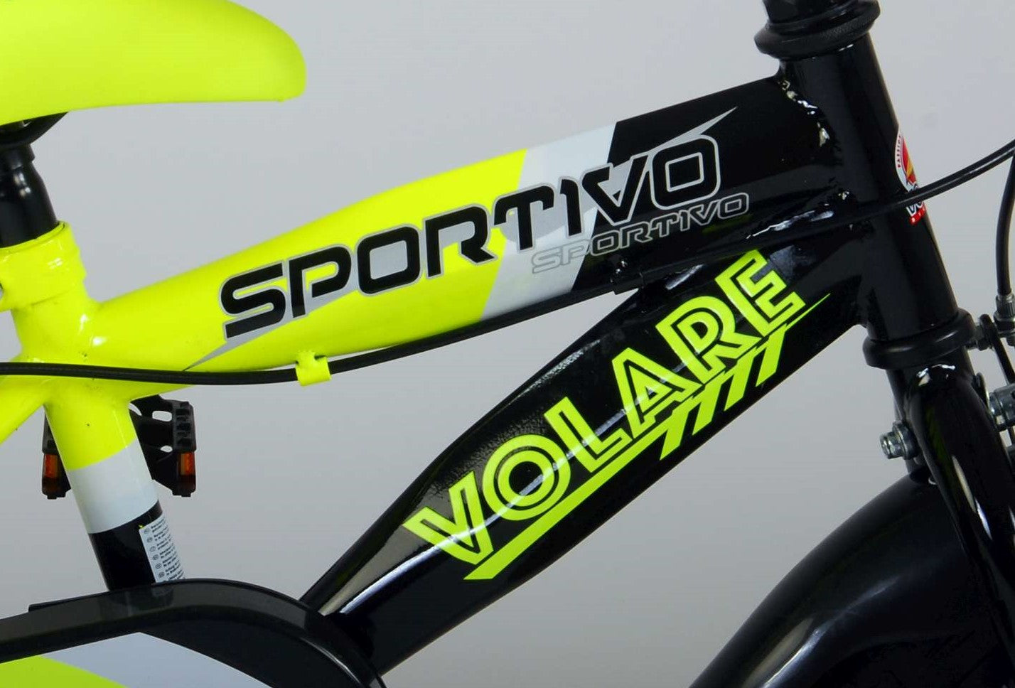 Volare Sportivo Neónovo Žltý Detsk Bicykel, 12 ", 95% Zmontovaný