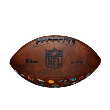 Lopta na americký futbal, rugby lopta veľkosti 5 s logami 32 tímov - WILSON NFL THROWBACK 32 TEAM LOGO