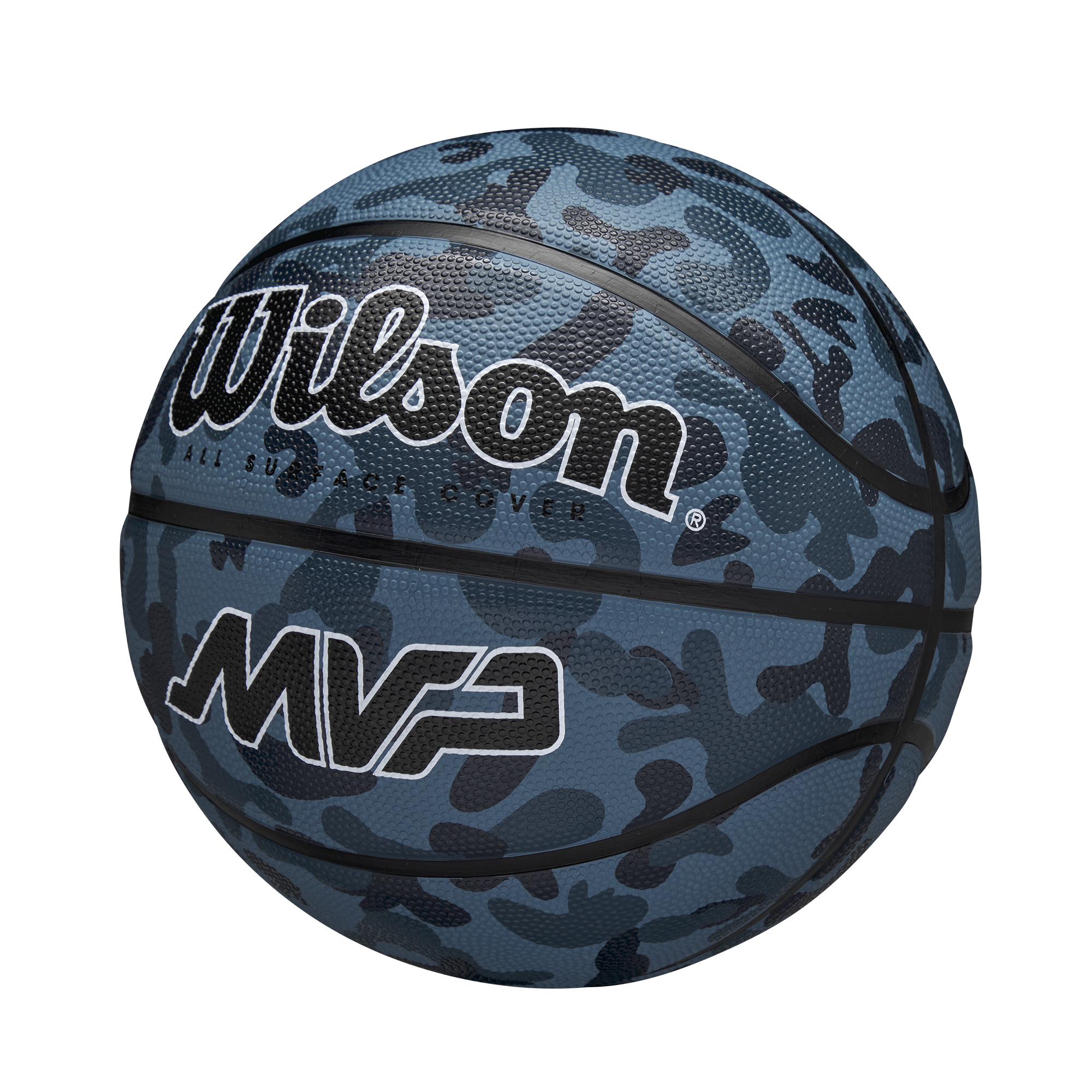 Gumená basketbalová lopta, veľkosť 7, na vonkajšie/vnútorné použitie - WILSON MVP CAMO BLUE