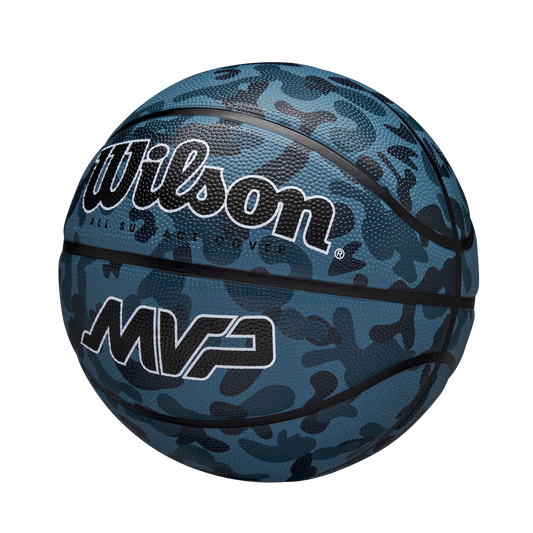 Gumená basketbalová lopta, veľkosť 5, na vonkajšie/vnútorné použitie - WILSON MVP CAMO BSKT BLUE 