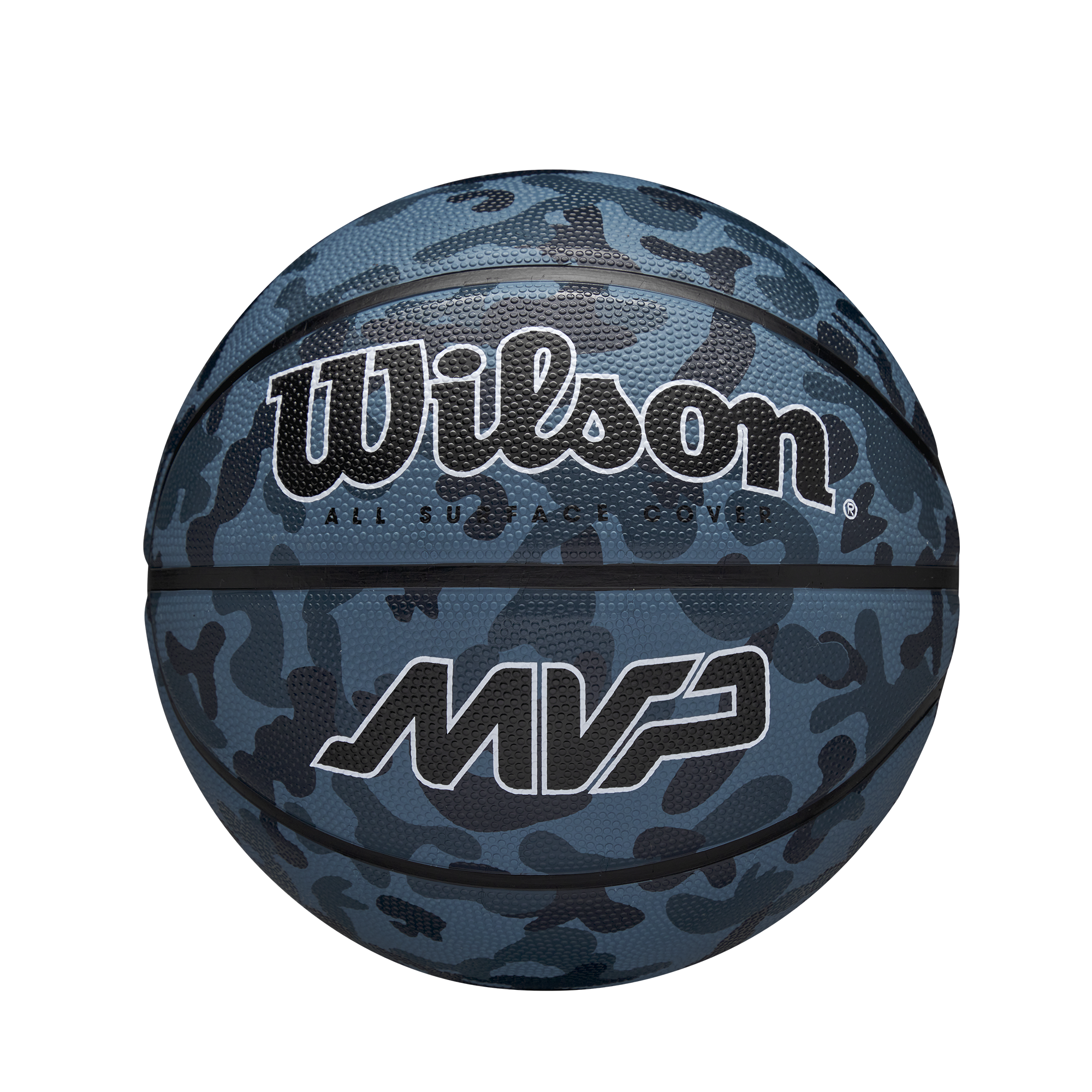Gumená basketbalová lopta, veľkosť 7, na vonkajšie/vnútorné použitie - WILSON MVP CAMO BLUE