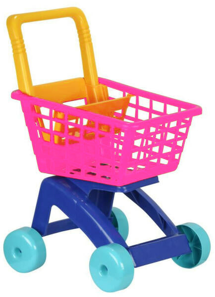 Plastový ružový nákupný vozík DOREX