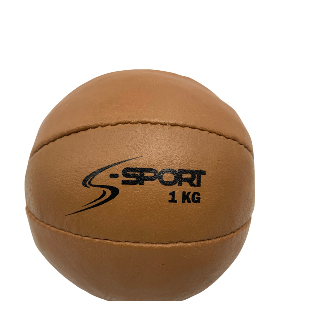 S-SPORT CLASSIC Cožená medicinbalová lopta, 1 kg