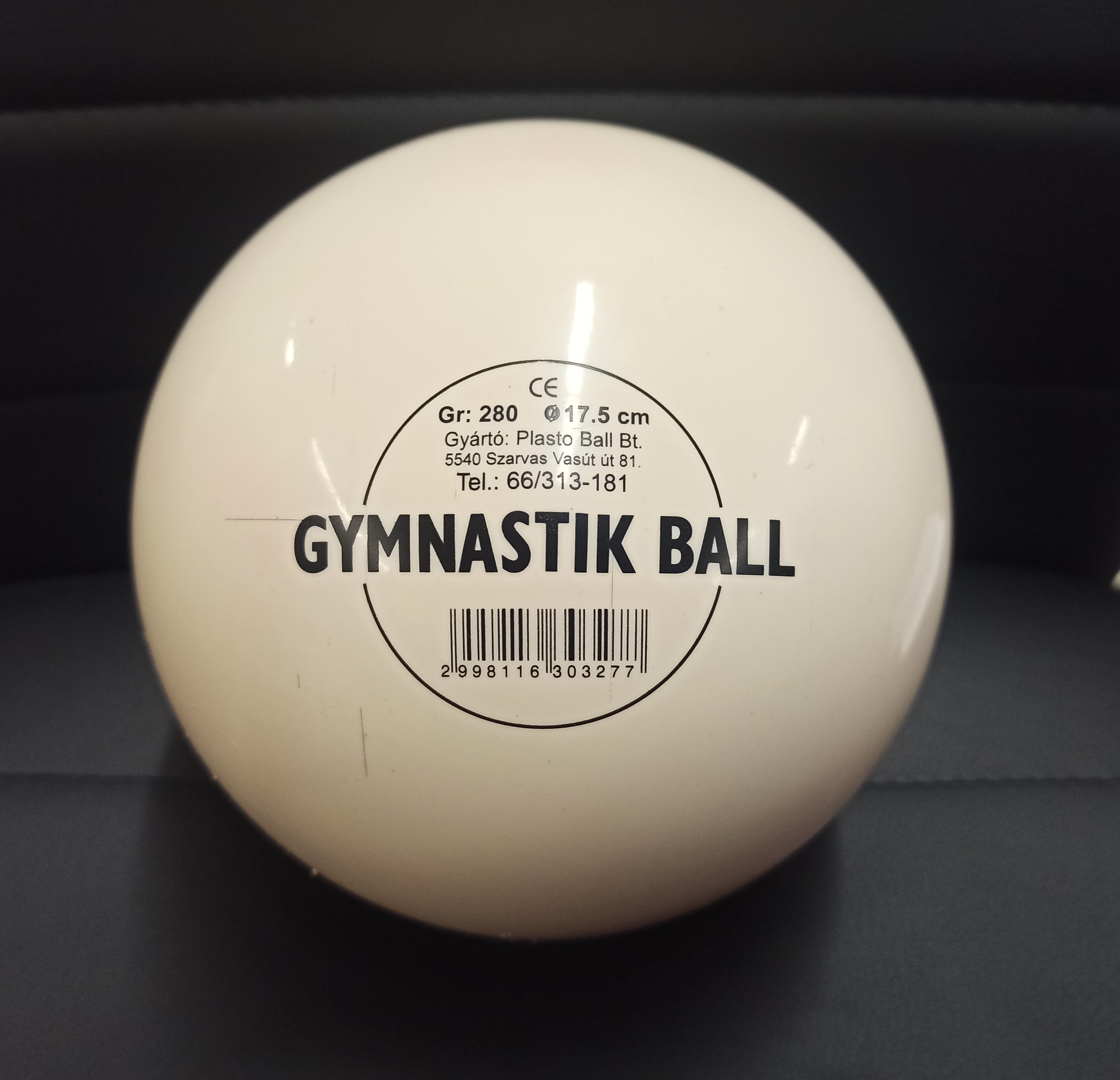 Gymnastika / rytmika biela 17,5 cm PLASTO