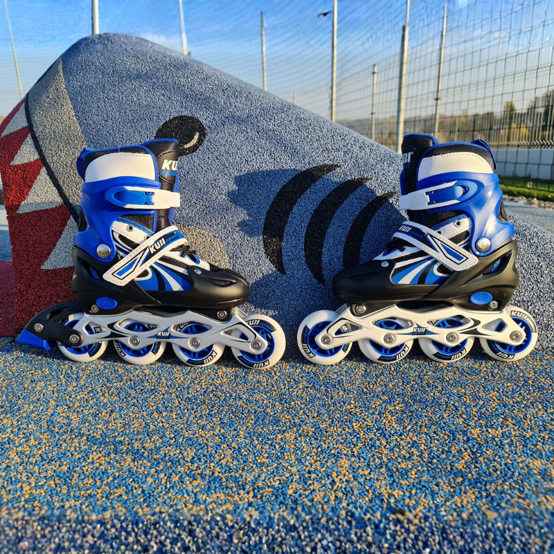 Nastaviteľné detské inline korčule, modré, 33-37
