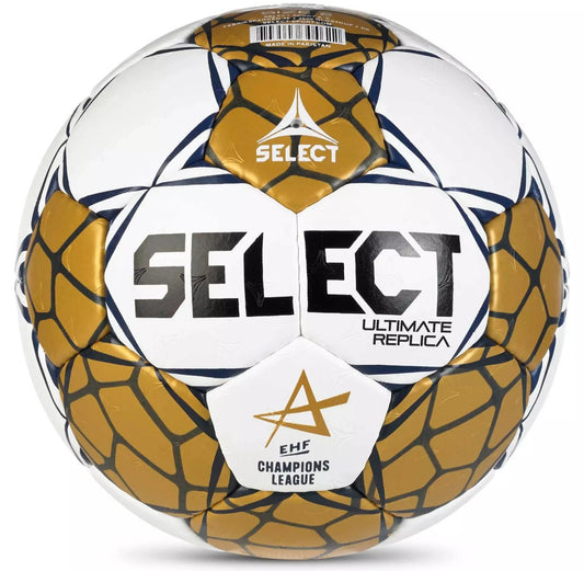 Hádzanárska lopta Select Ultimate EHF Liga majstrov Replica V24 biela/zlatá veľkosť 1 