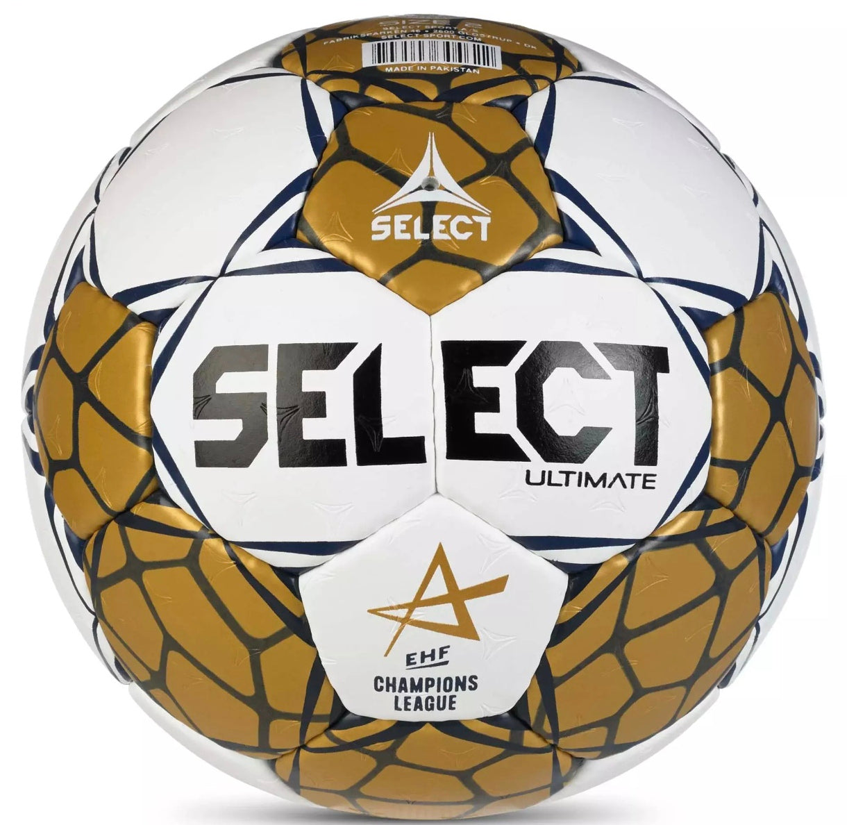 Suťaž Handball Select Ultimate EHF Ligy majstrov Ligy V24 Biela/zlato veľkosť 2