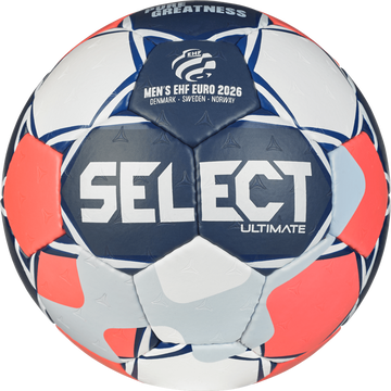 Súťažná hádzanárska lopta SELECT Ultimate – EHF European League V26 Blue/Red, veľkosť 3 