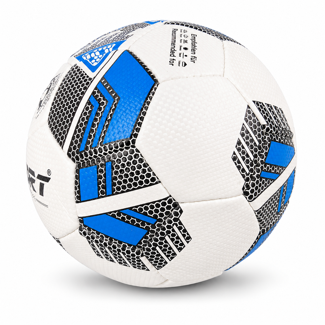 Futbalová lopta z umelej kože, veľkosť 5 WINART COLLEGE WHITE/BLUE