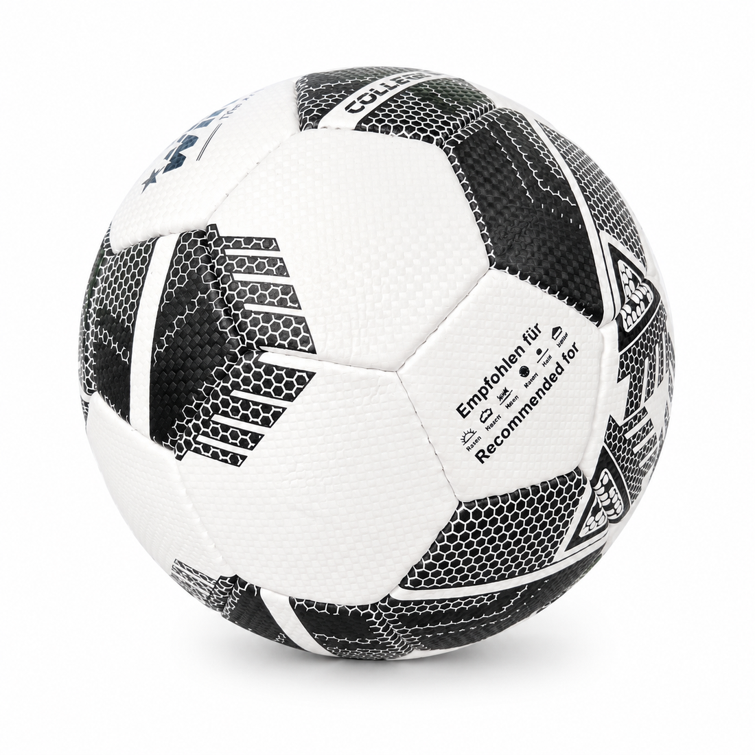 Futbalová lopta z umelej kože, veľkosť 5 WINART COLLEGE WHITE/BLACK