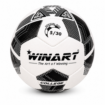 Futbalová lopta z umelej kože, veľkosť 5 WINART COLLEGE WHITE/BLACK
